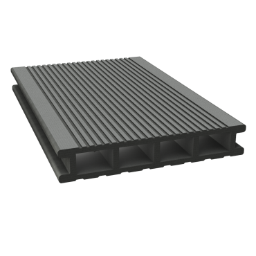 Dual Straight holle plank fijn-grof geribbeld 400x16,2x2,8 cm Stone Grey ~