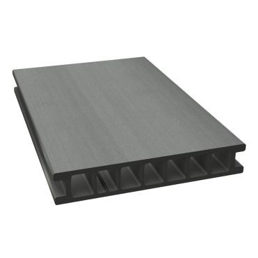 Dual Straight holle plank vlak houtnerf 400x16,2x2,8 cm Stone Grey ~