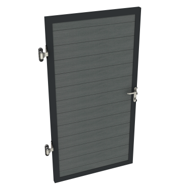 Dual Straight deur met aluminium vulling 100x200 cm (BxH) Graphite Black ~