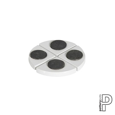 Pottery Pots bloempotdragers potvoetjes set van 4 glossy wit 10x10 cm ~