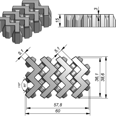 Aviena Edge Waterpasserende Tegel 58x36x15 cm. Carbon Intense (enkel op bestelling 200 m²) ~
