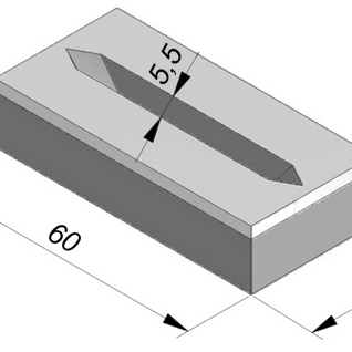 Fietsblok 60X30X12 Met Gleuf Midden Grijs ~