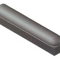 Stootband 100x20x18 cm. met voet 8, 1x afgerond komo grijs ~