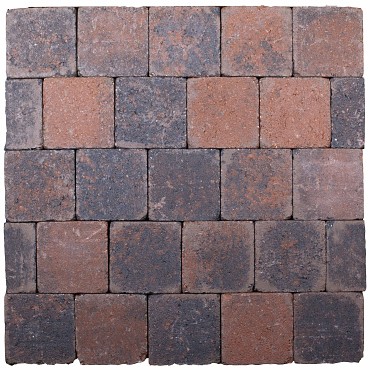 Kobbelstones getrommeld bruin-zwart 14x14x7 cm. ~