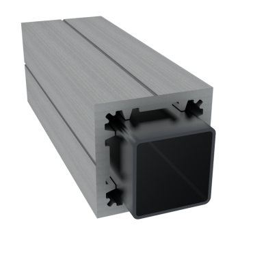 Dual Straight composiet poortpaal 300x9x9 cm Stone Grey ~