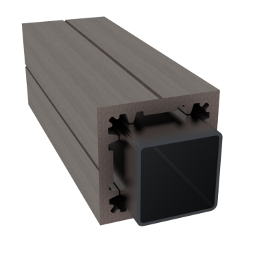 Dual Straight composiet poortpaal 300x9x9 cm Wenge Brown ~