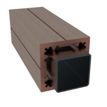 Dual Straight composiet poortpaal 300x9x9 cm Tropical Brown ~