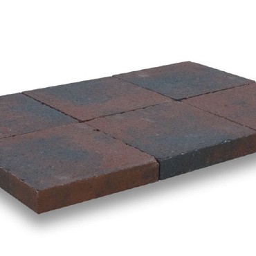 Kobbelstones getrommeld bruin-zwart 42x42x7 cm. ~
