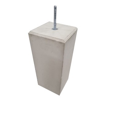 Poer grijs 1 huls M24 excl. draadstang en stelplaat - 45x23x23 cm. ~