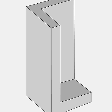 L-hoekelement W grijs ongewapend (HxBxV) 80x40x40 cm. 90 gr. OP=OP ~