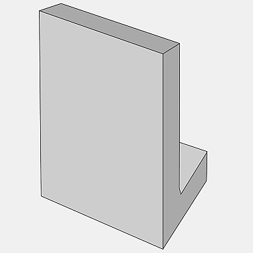 Muurelement W (gewapend) grijs HxLxV 55x50x35 cm. ~