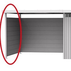 Zijwand voor zijdak Highline H2 donkergrijs metallic (157x2,5x181 cm) ~