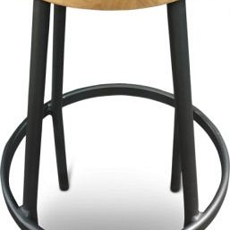 Bar kruk Bar Kruk Solid Teak (FSC) Charcoal / Teak (32 cmØx70 cm) ~