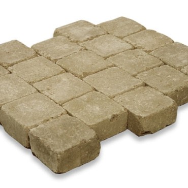 Kobbelstones getrommeld geel-witcement 21x21x7 cm. ~