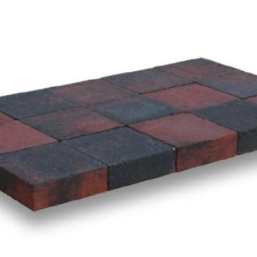 Strakstones rood-zwart 10,5x10,5x7 cm. ~