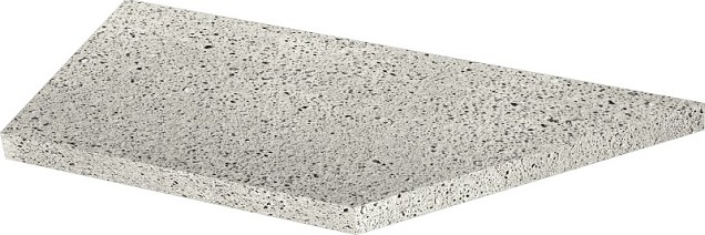 Schellevis Oudhollandse zwembadrand hoek rechts grijs 100/60x40x5 cm. ~