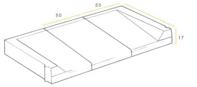 Inritblok Rechts 80x17x50cm - Aansluiting op 18/20 trottoirband - Visbek ~