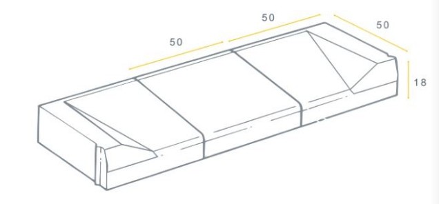 Inritblok Links 18x50x50cm - Aansluiting op 18/20 trottoirband - Visbek ~