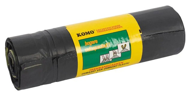 Vuilnizak Komo met trekband 60L 15 stuks ~