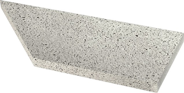 Schellevis Oudhollandse zwembadrand hoek links grijs 100/60x40x5 cm. ~