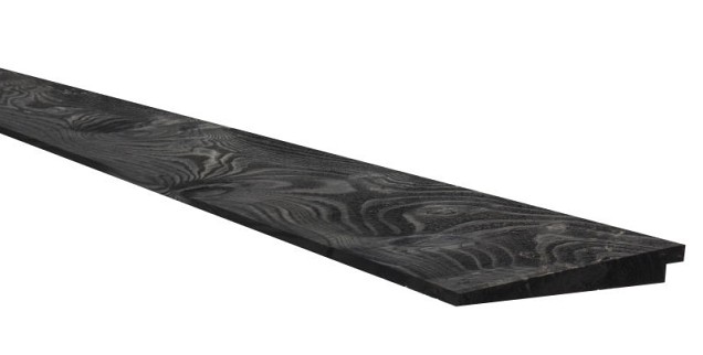 Vuren Zweeds rabat 1 zijde geschaafd. 1 zijde fijnbezaagd. 1.1-2.7x19.5x500 cm zwart gespoten ~