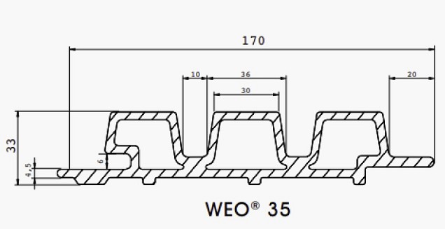 WPC WEO35 Gardenwall Ipé 3,3x17x290 cm. E Klasse (wb 14 cm.) ~