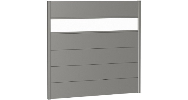 Wandpaneel voor Schutting met Acrylglas 150x135 kwartsgrijs-metallic ~