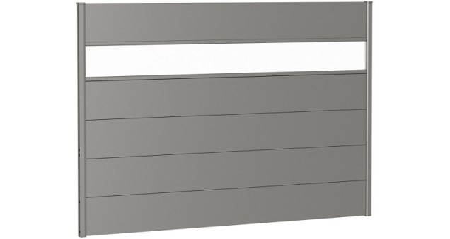 Wandpaneel voor Schutting met Acrylglas 200x135 kwartsgrijs-metallic ~