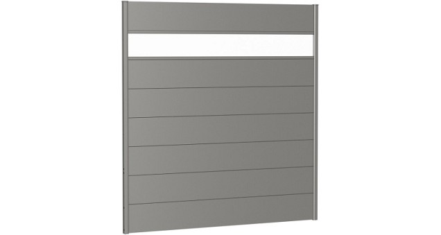 Wandpaneel voor Schutting met Acrylglas 180x180 kwartsgrijs-metallic ~