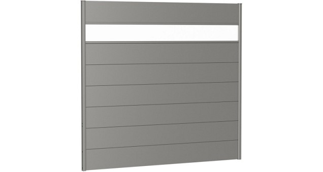 Wandpaneel voor Schutting met Acrylglas 200x180 kwartsgrijs-metallic ~
