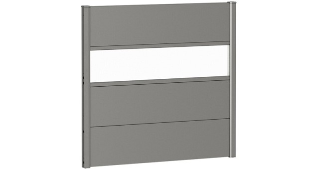 Wandpaneel voor Schutting met Acrylglas 100x90 kwartsgrijs-metallic ~