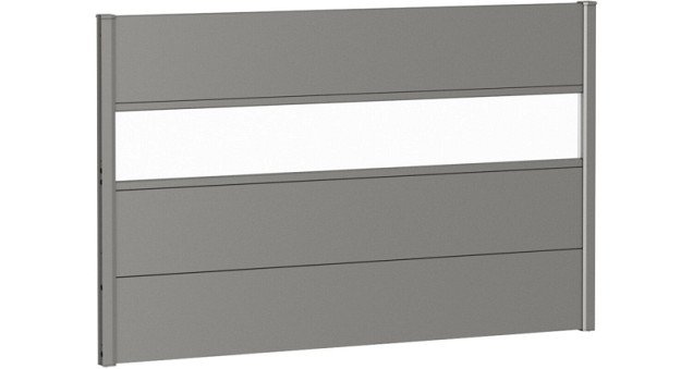Wandpaneel voor Schutting met Acrylglas 150x90 kwartsgrijs-metallic ~