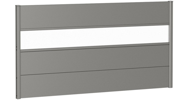 Wandpaneel voor Schutting met Acrylglas 180x90 kwartsgrijs-metallic ~