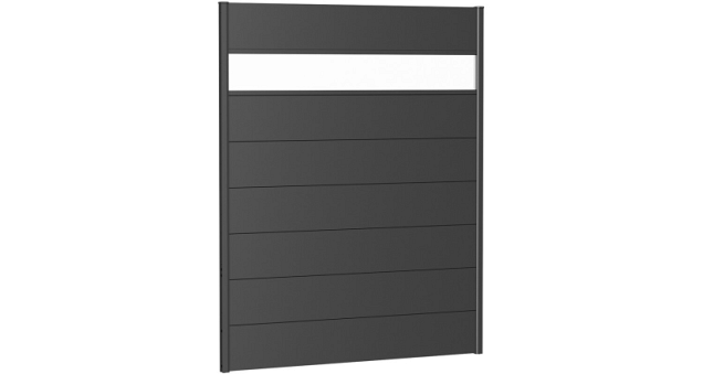 Wandpaneel voor Schutting met Acrylglas 150x180 donkergrijs-metallic ~