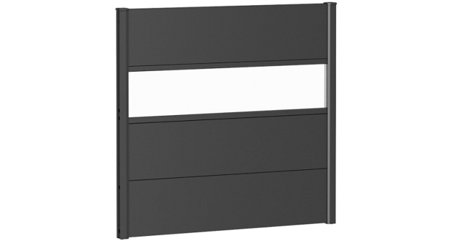 Wandpaneel voor Schutting met Acrylglas 100x90 donkergrijs-metallic ~