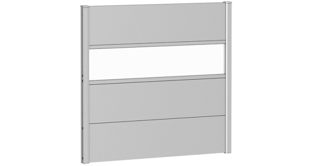 Wandpaneel voor Schutting met Acrylglas 100x90 zilver-metallic ~