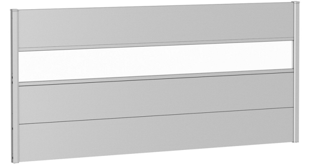 Wandpaneel voor Schutting met Acrylglas 200x90 zilver-metallic ~