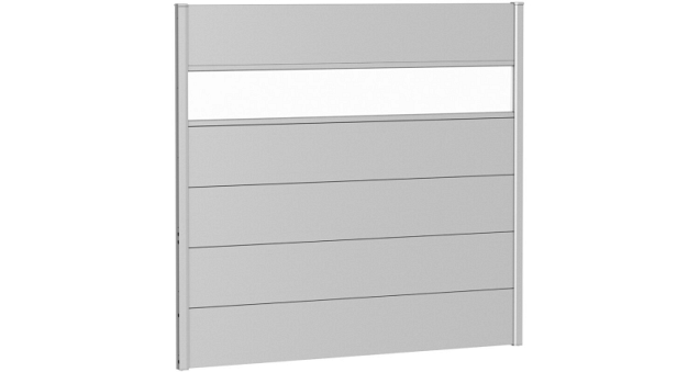 Wandpaneel voor Schutting met Acrylglas 150x135 zilver-metallic ~