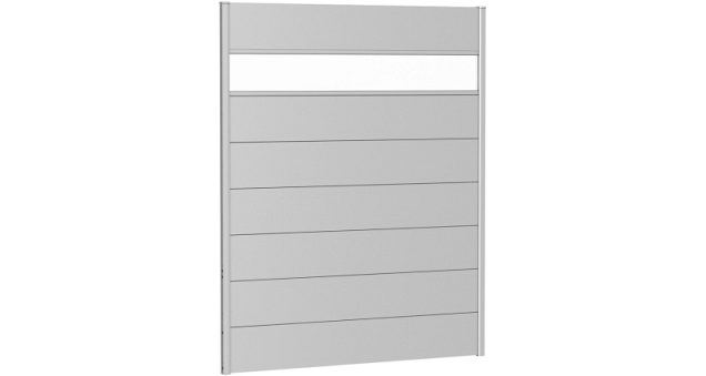 Wandpaneel voor Schutting met Acrylglas 150x180 zilver-metallic ~