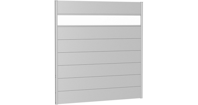 Wandpaneel voor Schutting met Acrylglas 180x180 zilver-metallic ~