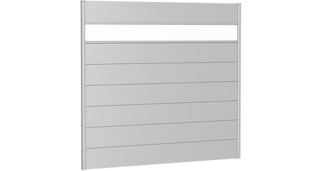 Wandpaneel voor Schutting met Acrylglas 200x180 zilver-metallic ~
