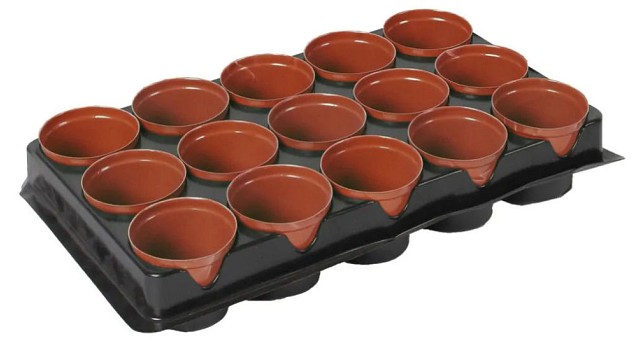 Plantenpotjes rond 7 cm (18 stuks) ~