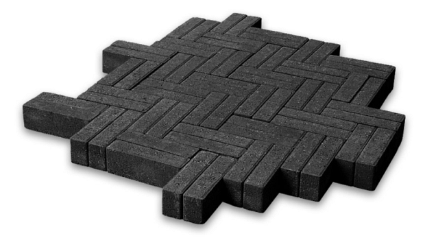 Waalformaat met facet antraciet 20x5x7 cm. ~