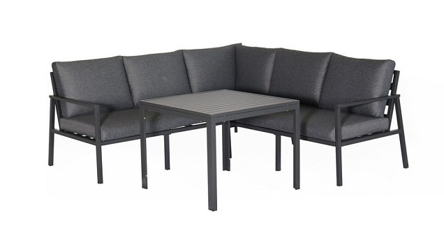 Barto Lounge Corner Set Charcoal  ~