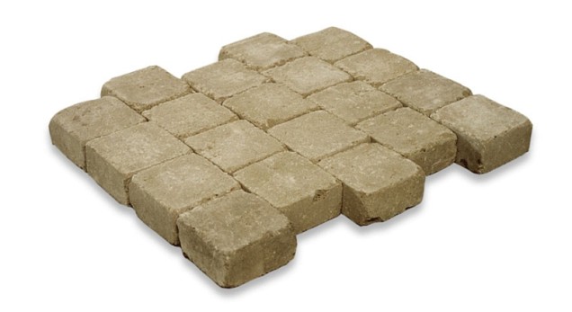 Kobbelstones getrommeld geel-witcement 21x21x7 cm. ~