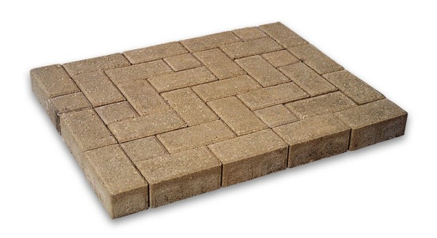 Strakstones geel-bruin 10,5x10,5x7 cm. ~