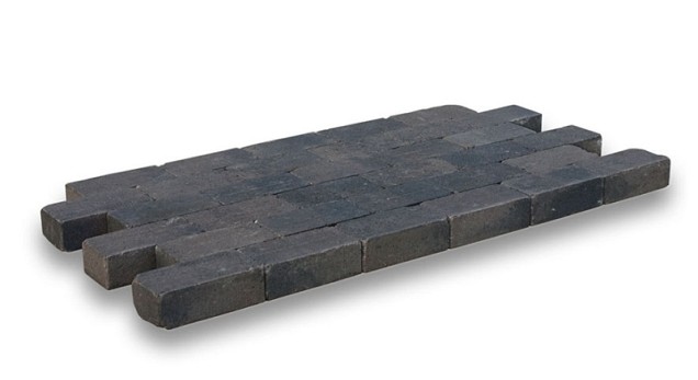 Keiformaat getrommeld grijs-zwart 21x10,5x7 cm. ~