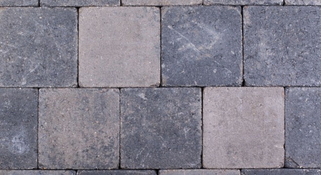 Kobbelstones getrommeld grijs-zwart 42x42x7 cm. ~