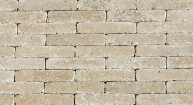 Waalstones getrommeld geel-witcement 20x5x7 cm. ~