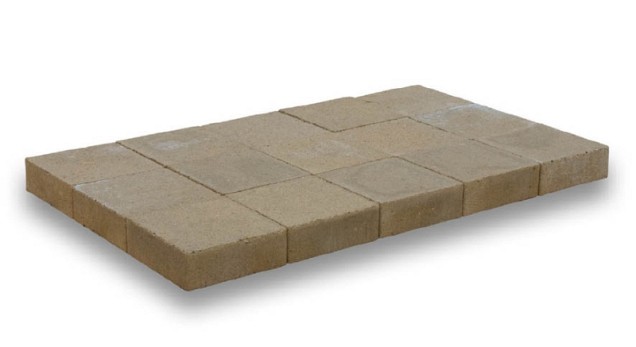 Strakstones geel-witcement 10,5x10,5x7 cm. ~